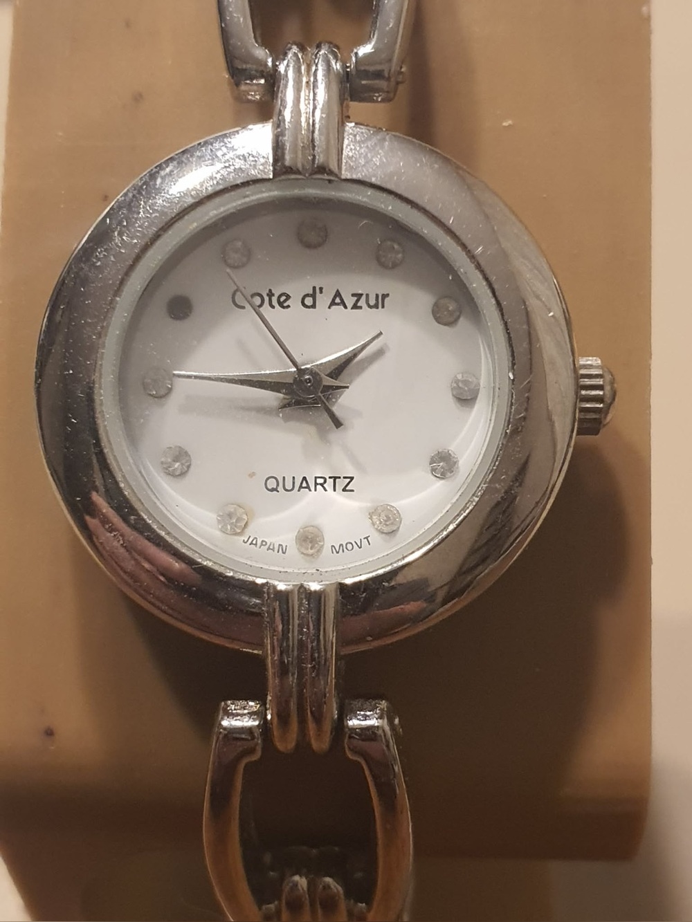 🦋10/$20🦋 Cote D Azur Silver/White Rhinestone Women's Watch